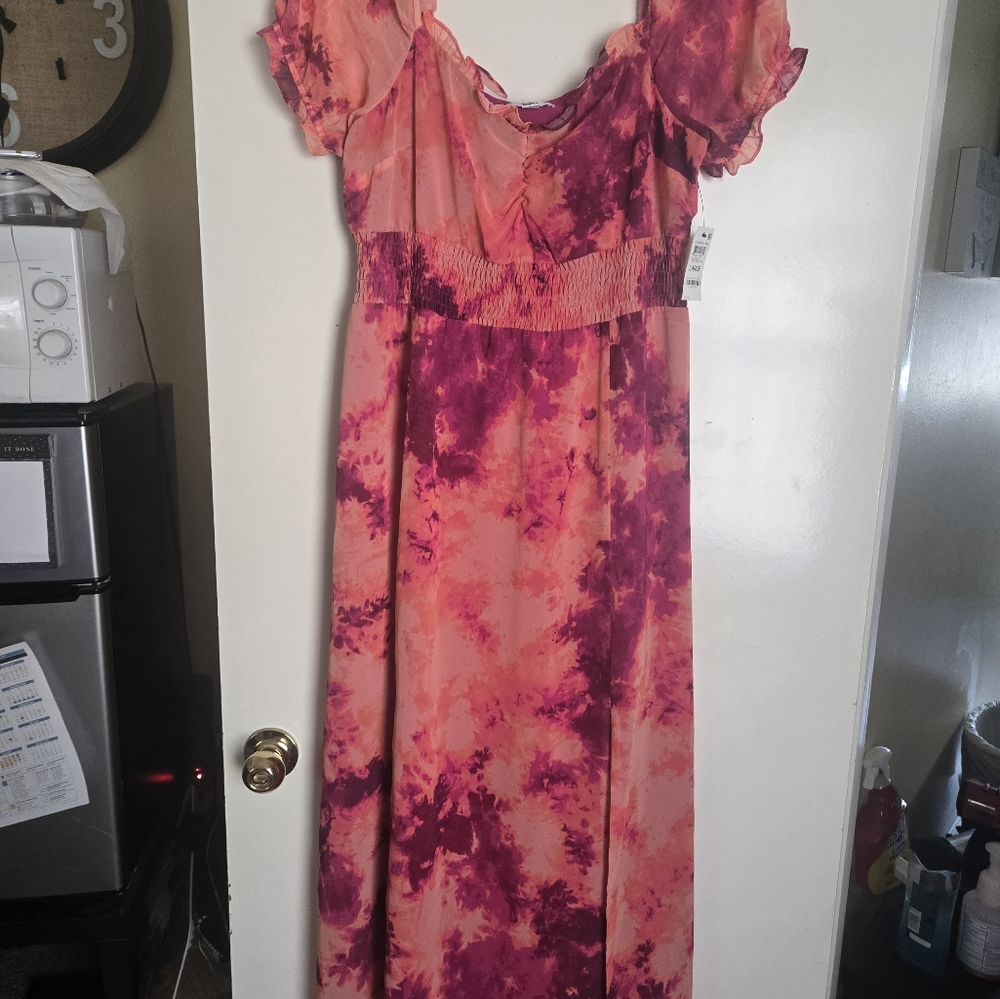 Pink and Purple Tie-Dye Dress
